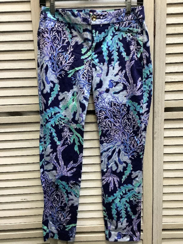 Insulated snow pants for winter outdoor fun -Blue Pants Cropped Lilly Pulitzer, Size 2