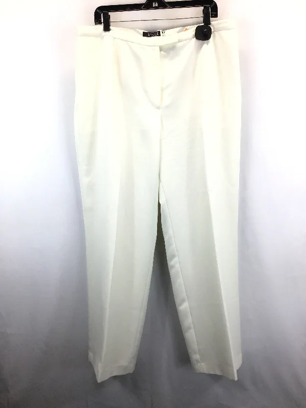 Relaxed cotton pants for breezy casual days -White Pants Dress Kasper, Size 18