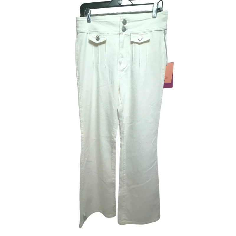 Vintage denim pants for timeless rugged style -Cream Pants Wide Leg By Victor Glemaud, Size 4