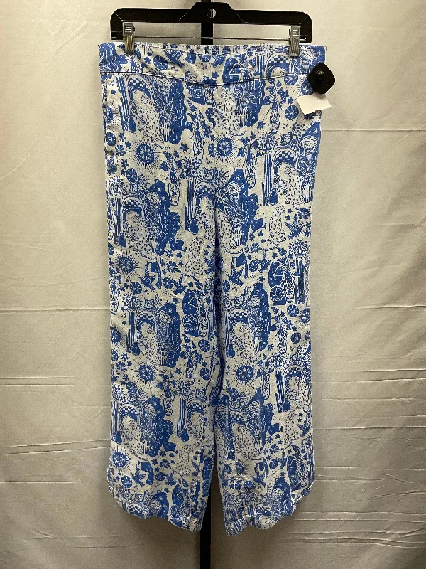 Tapered ankle pants for sleek modern silhouettes -Blue & White Pants Other Cynthia Rowley, Size L