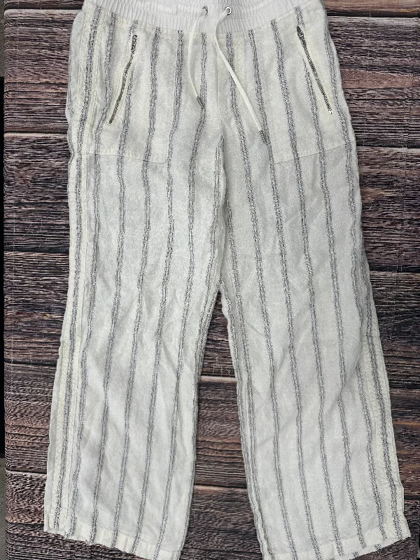 Classic wool pants for cold weather elegance -White Pants Linen Athleta, Size 6