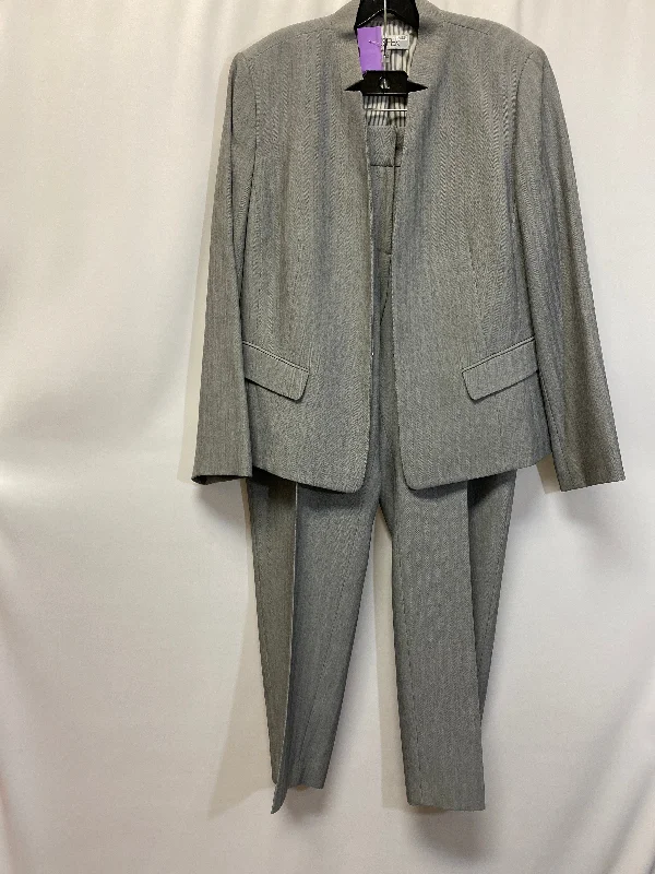 Soft cotton pants for sensitive skin comfort -Grey Pants Suit 2pc Kasper, Size Xl