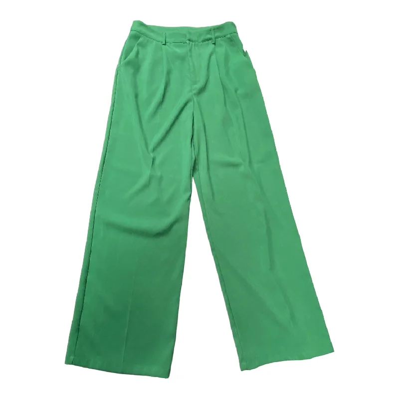 Pleated trousers pants for sophisticated gentleman charm -Green Pants Dress Cider, Size L