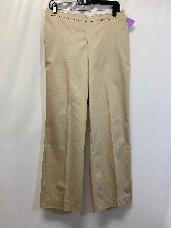 Vintage high-waisted pants for nostalgic wardrobe charm -Beige Pants Dress Alfred Dunner, Size 10