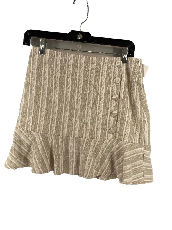 Ruffled skirts with lace trim softness -Tan Skirt Mini & Short Altard State, Size M