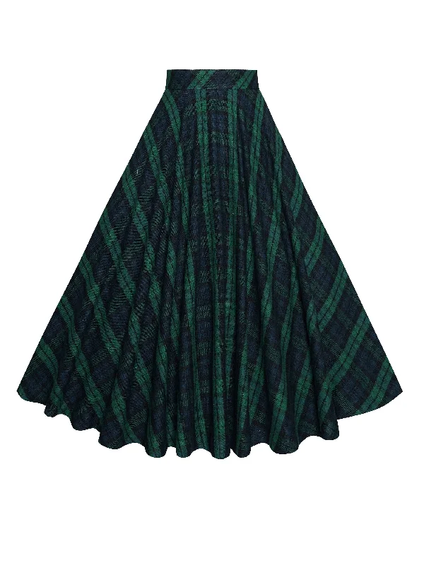 A-line mini skirts for fun flirty looks -MTO - Lindy Skirt Green "You Plaid me at Hello"