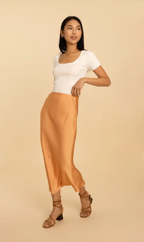 Yellow Skirts for Bright -The Olivia Slip Skirt - Peach