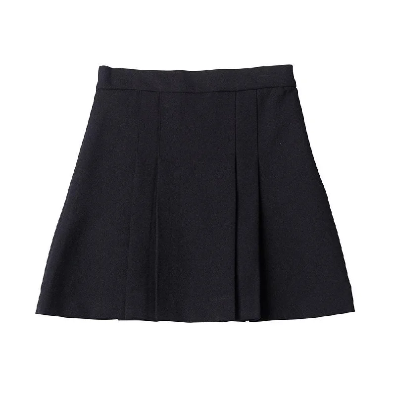 Flowy skirts for effortless beach cover-ups -Short Navy Pleated Skirt