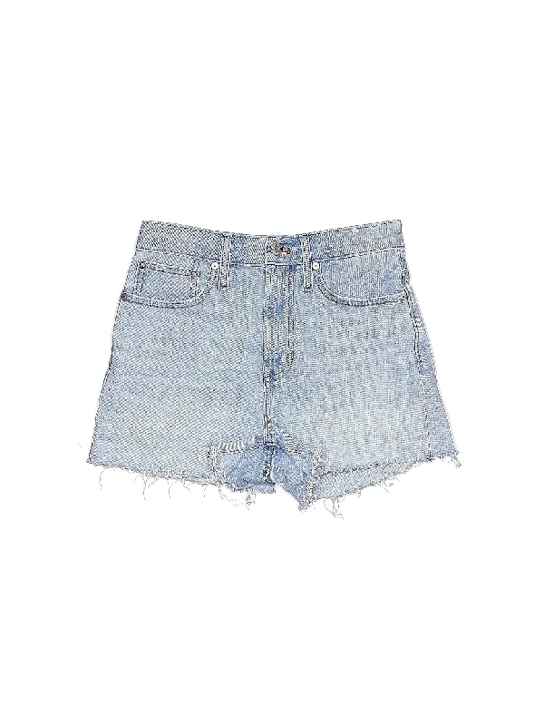 Sequined Skirts for Sparkle -Mid-Rise Denim Shorts in Light Wash