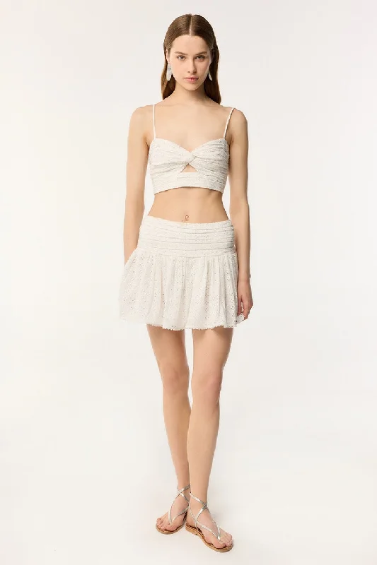 A-line mini skirts for fun flirty looks -Mini Skirt Colleen - Natural White