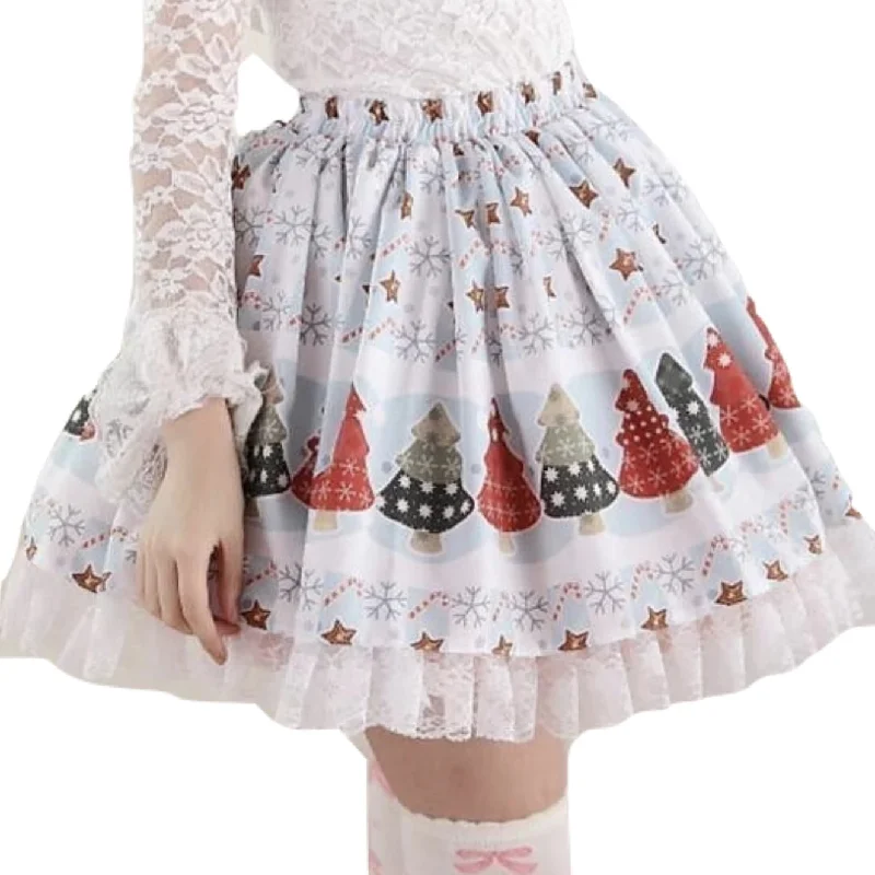 Stretchy mini skirts for flexible movement -Winter Wonderland Skirt