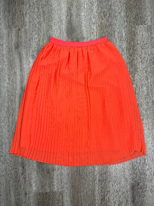 Stretch denim skirts for comfy wear -Orange Skirt Midi A New Day, Size Xs