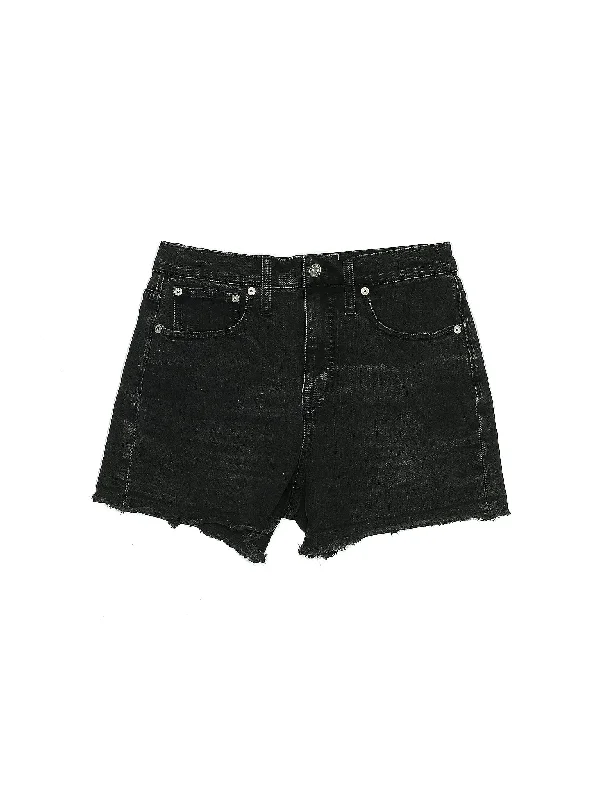 Nylon Shorts for Stretchable -High-Rise Denim Shorts in Dark Wash