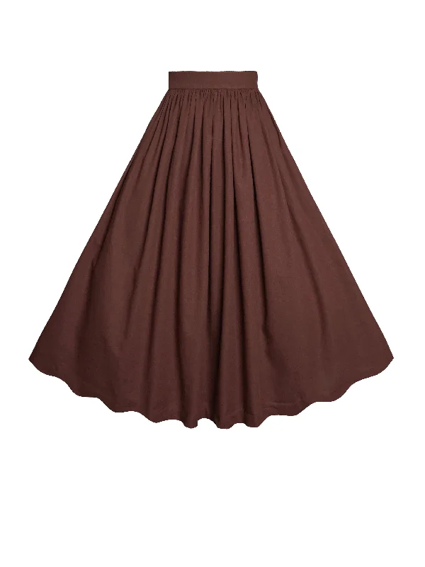 Affordable denim skirts for everyday cool -MTO - Lola Skirt in Walnut Linen