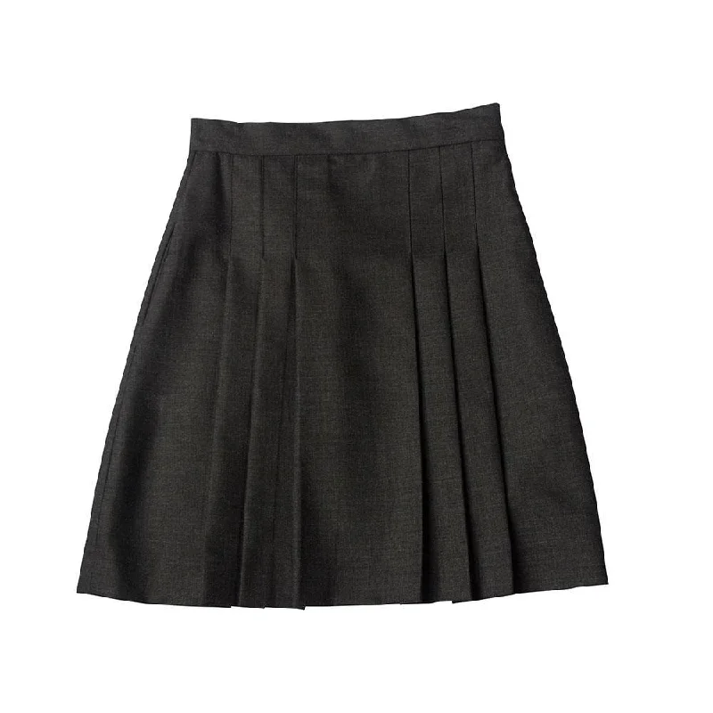 Cute skirts with playful polka dots -Short Gray Pleated Skirt