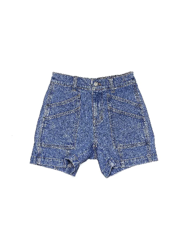 Tie-Up Skirts for Decorative -High-Rise Denim Shorts in Medium Wash