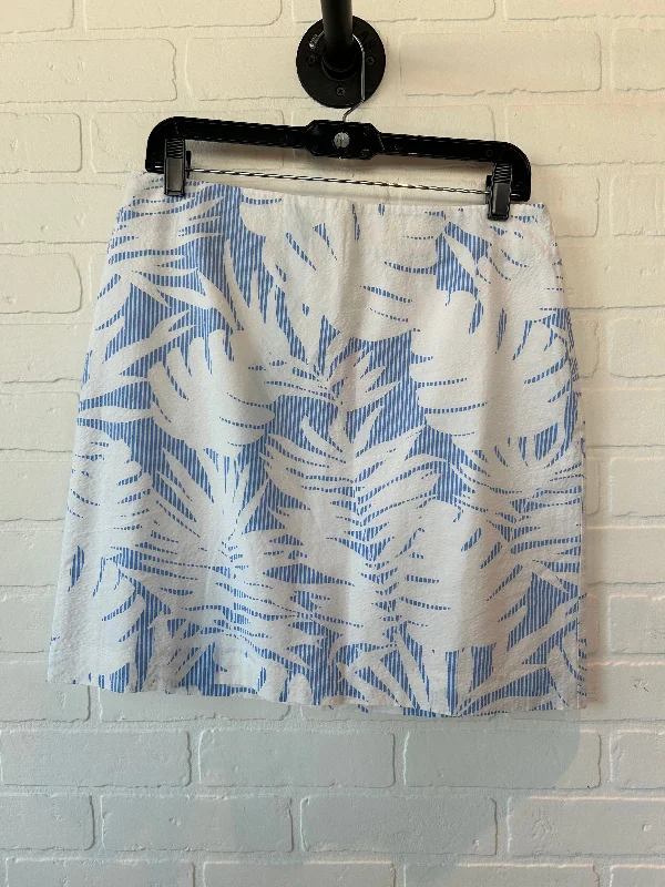 Vintage skirts with classic floral prints -Blue & White Skirt Mini & Short Talbots, Size 10petite