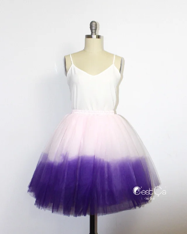 Stretchy mini skirts for flexible movement -Clarisa Ombre Tulle Skirt - Custom Dyed