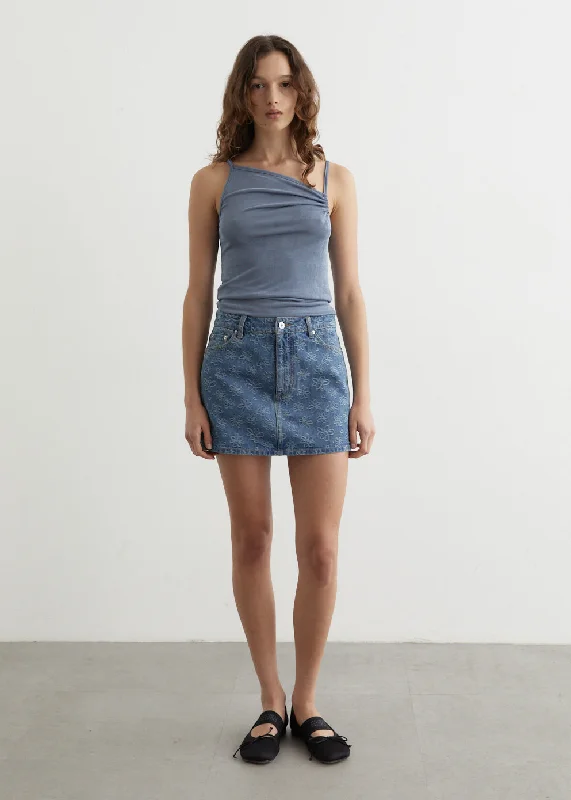 Luxury skirts with elegant silk sheen -Envy Denim Mini Skirt