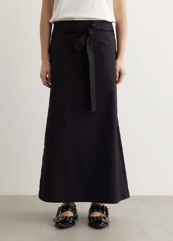 Casual skirts with relaxed fit comfort -Tie Waist Cotton Skirt