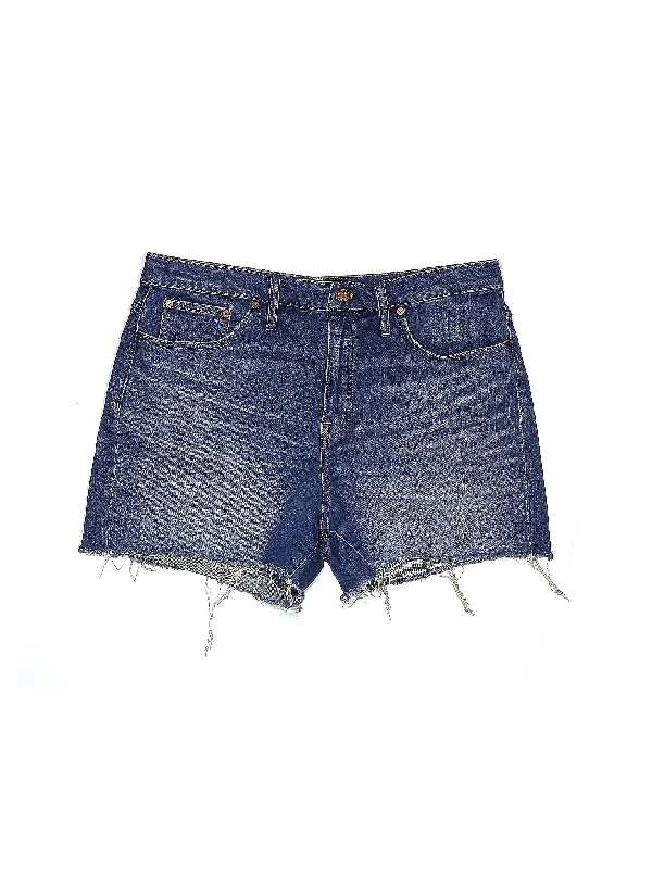 Faux Leather Shorts for Affordable -Mid-Rise Denim Shorts in Medium Wash