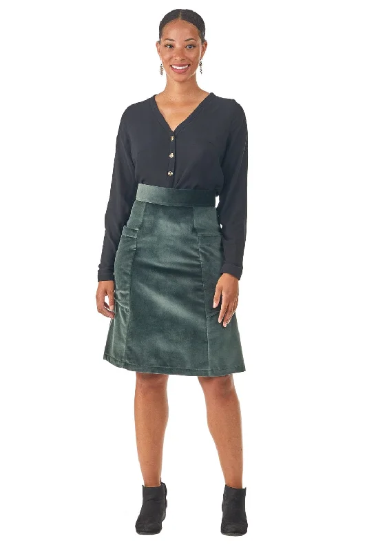 Soft cotton skirts for sensitive skin ease -Atheno Skirt in Spruce Velvet