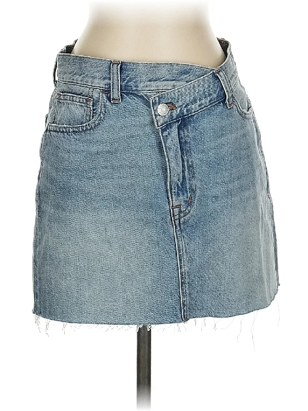 Geometric Shorts for Modern -Denim Skirt