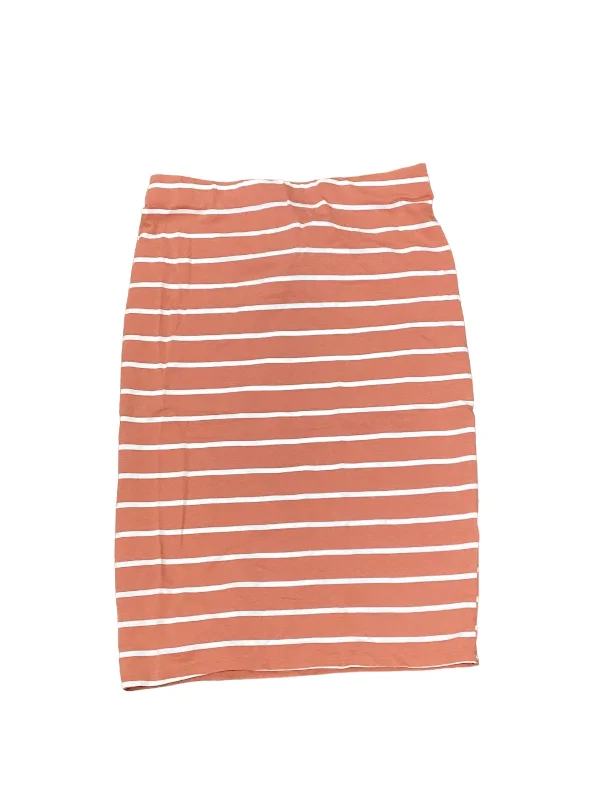 Cute mini skirts for trendy casual outings -Striped Pattern Skirt Midi Heart & Hips, Size L