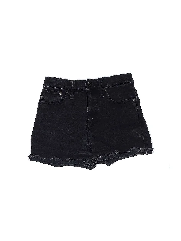 Animal Print Shorts for Fun -High-Rise Denim Shorts in Dark Wash