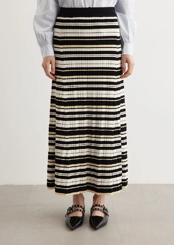 Affordable skirts for simple daily outfits -Rib Long Skirt