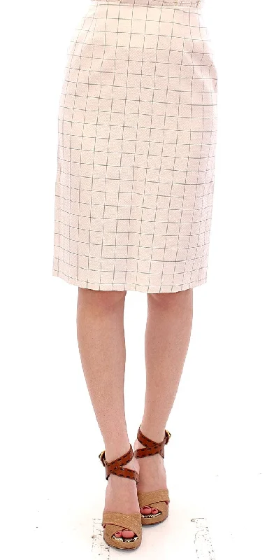 Andrea Incontri  Cotton Checke Pencil Women's Skirt