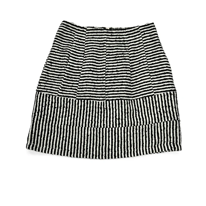 Soft linen skirts for gentle warm wear -Black & Cream Skirt Mini & Short By Anthropologie, Size: Xs