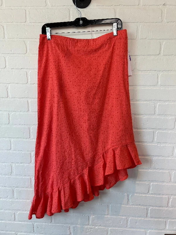 Bold leather skirts for daring fashion statements -Orange Skirt Maxi J. Crew, Size M