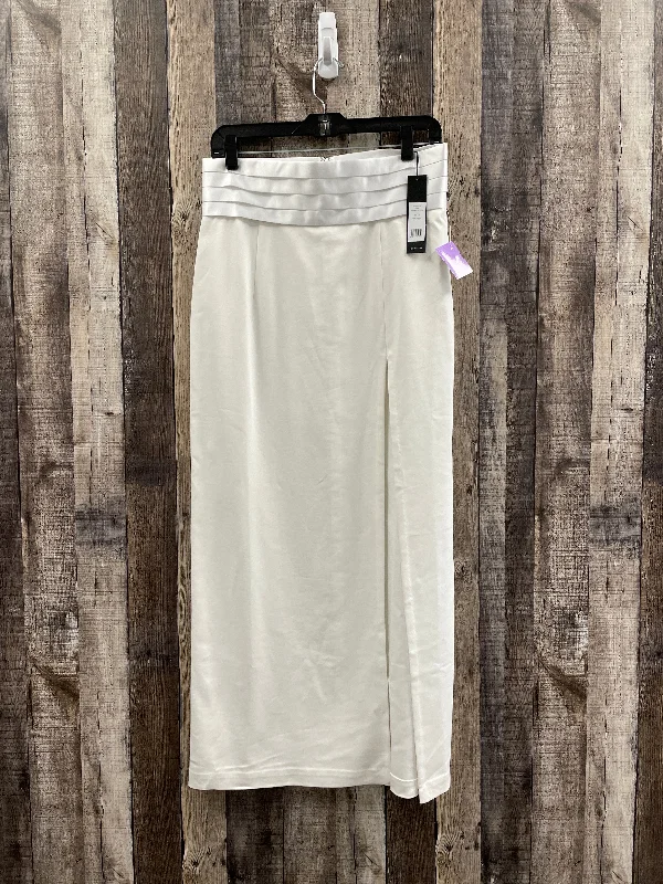 Ruffled midi skirts for delicate feminine touch -White Skirt Maxi Bcbgmaxazria, Size 10