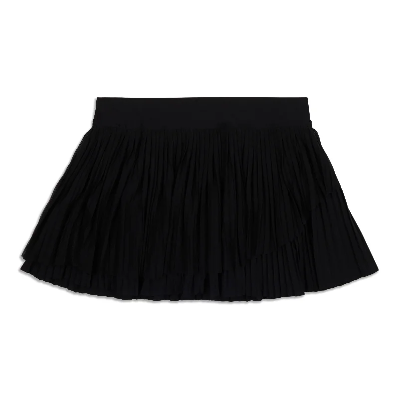 Zippered Skirts for Convenience -Tiered Pleats High-Rise Tennis Skirt - Resale