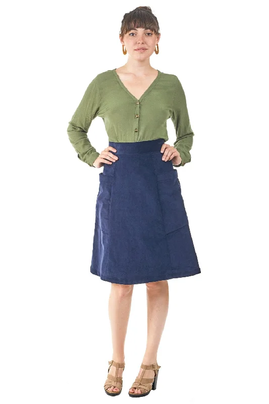 Bold floral skirts for vibrant spring fashion -Atheno Skirt in Midnight Corduroy