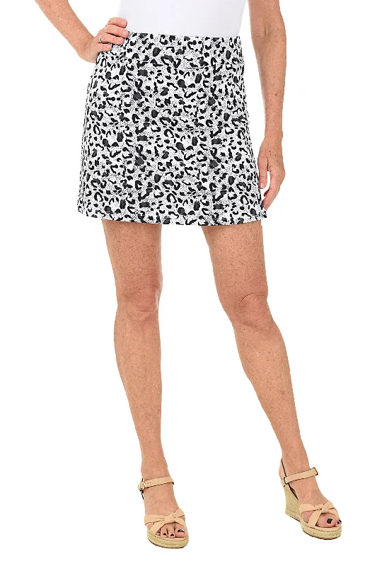 Gray Skirts for Subtle -Snow Leopard UPF50+ Pull-On Skort