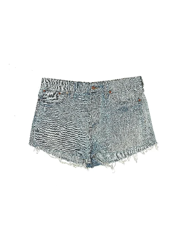 Floral Shorts for Romantic -High-Rise Denim Shorts in Medium Wash