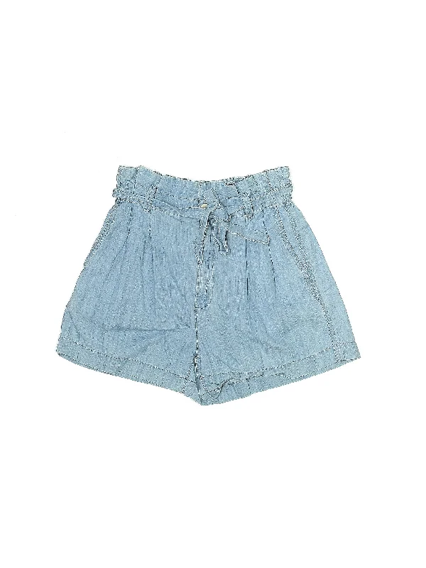 Linen Skirts for Breathable -High-Rise Denim Shorts in Light Wash