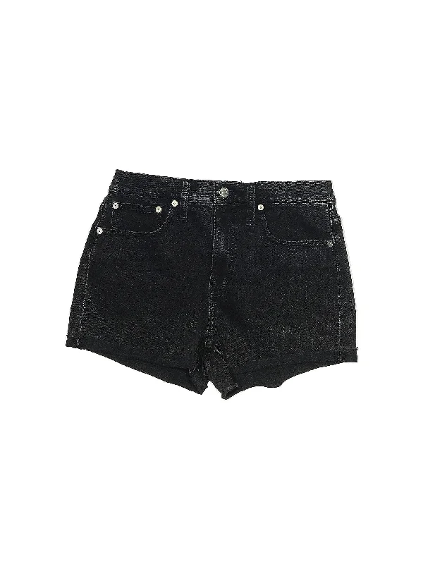 High Waisted Shorts for Shape -Mid-Rise Denim Shorts in Dark Wash