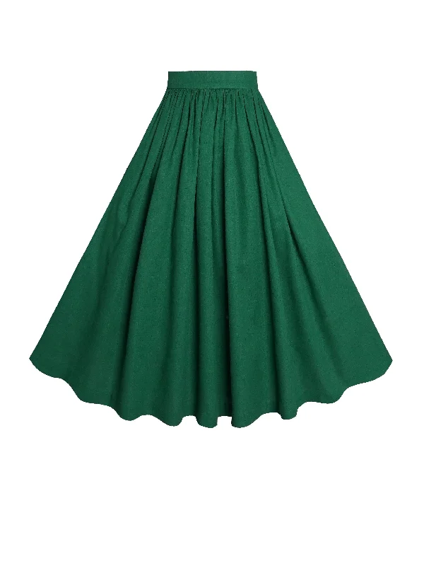 Casual skirts for relaxed weekend lounging -MTO - Lola Skirt in Forest Green Linen