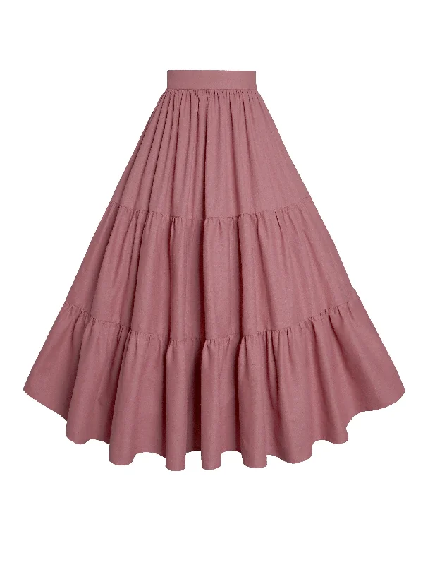 Patterned skirts for artistic standout appeal -MTO - Pippa Skirt in Antique Rose Linen