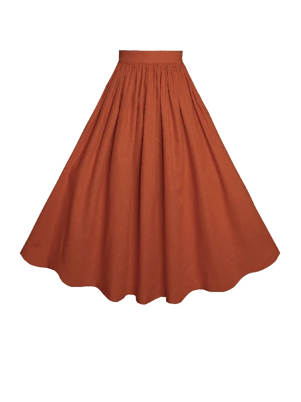 Soft skirts with gentle fabric drape -MTO - Lola Skirt in Redwood Linen