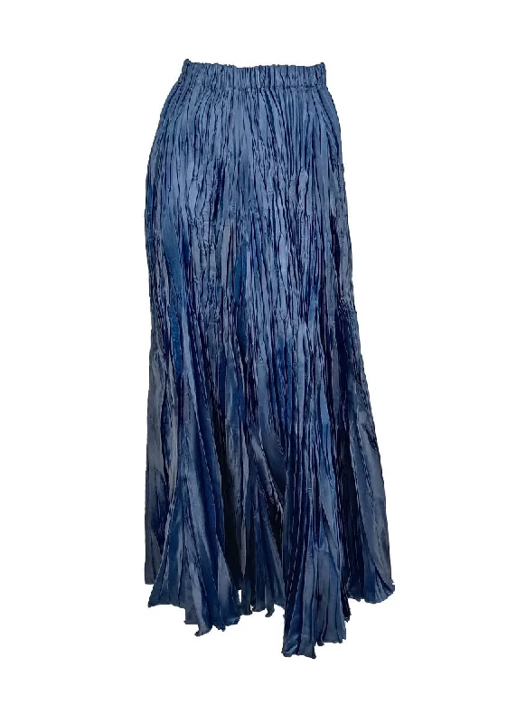 Casual skirts with relaxed fit comfort -N240017 Irregular Pleated Printed Long Skirt *Preorder