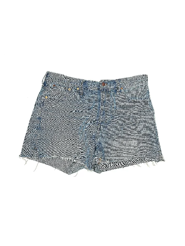 Rhinestone Shorts for Bling -High-Rise Denim Shorts in Medium Wash