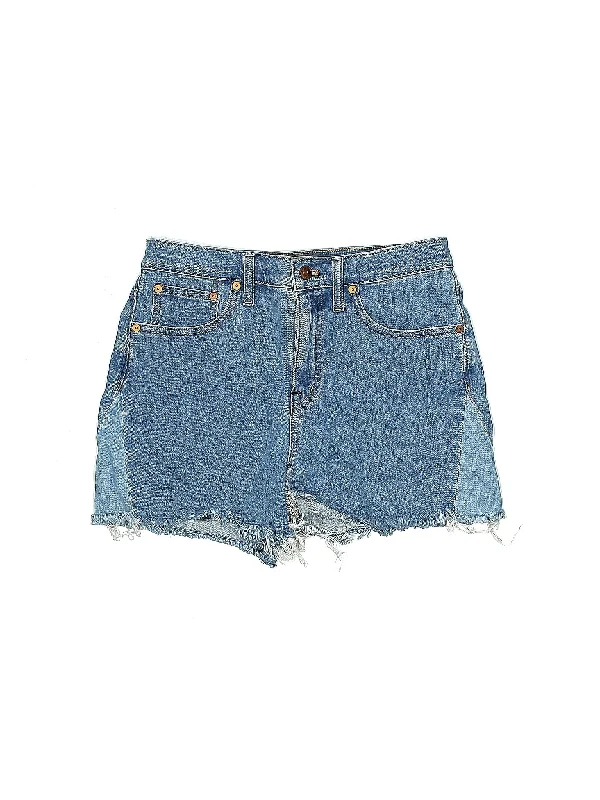 Wrap Skirts for Adjustable -Mid-Rise Denim Shorts in Medium Wash