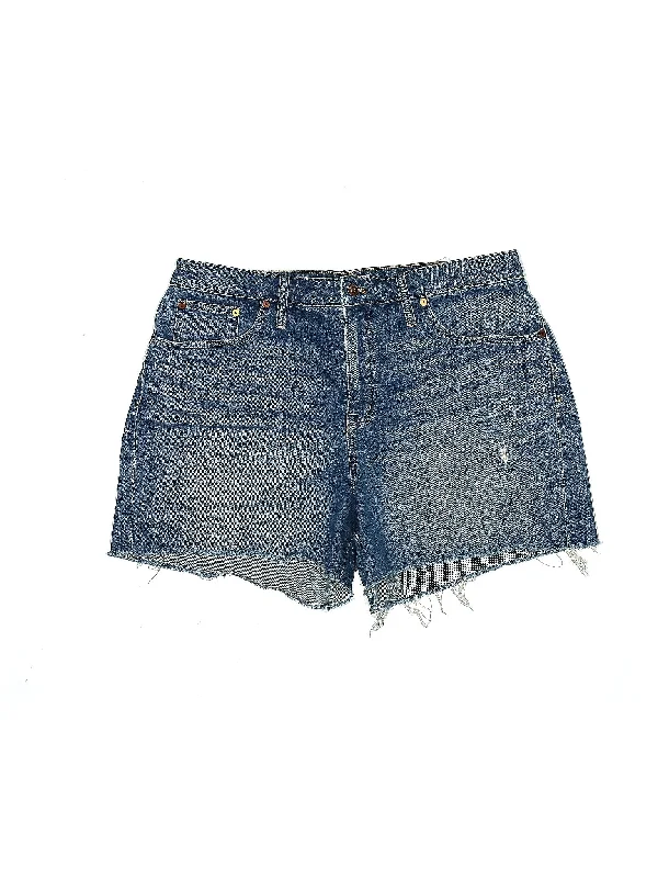 Denim Skirts for Casual Style -High-Rise Denim Shorts in Medium Wash