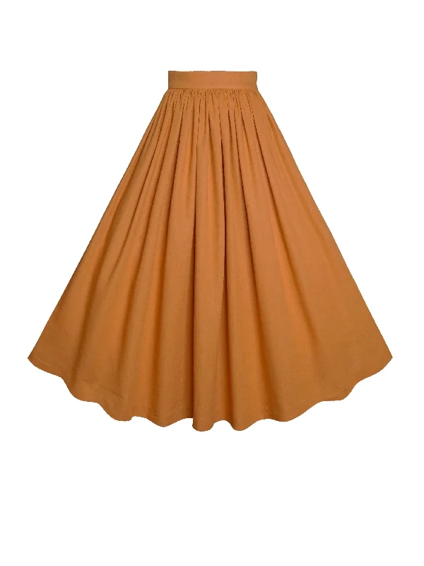 Lightweight linen skirts for breathable wear -MTO - Lola Skirt in Cinnamon Brown Linen