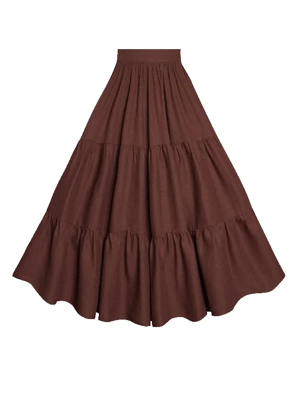 MTO - Pippa Skirt in Walnut Linen