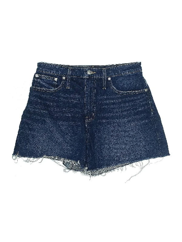 Brown Skirts for Earthy -High-Rise Denim Shorts in Medium Wash